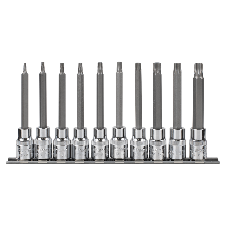 Sealey Premier Socket Bit Set 3/8"Sq Drive 95mm 10 Piece