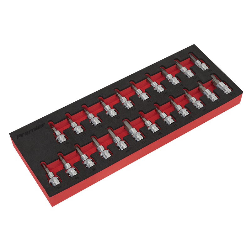 Sealey Premier Socket Bit Set 3/8"Sq Drive 22 Piece AK6243