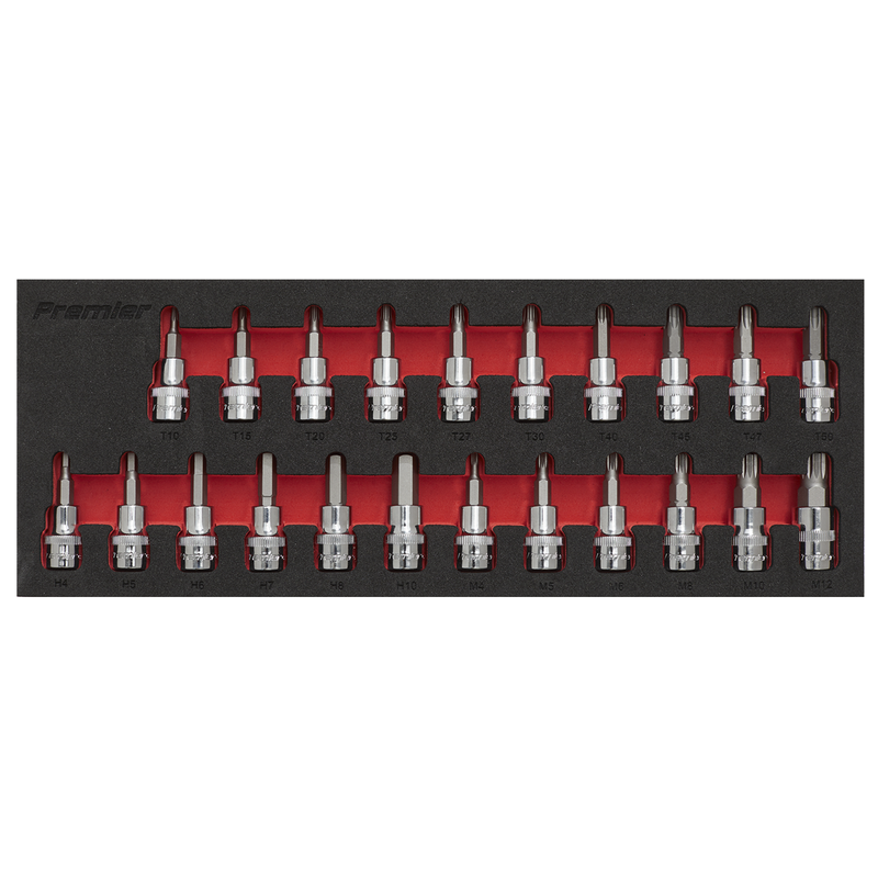 Sealey Premier Socket Bit Set 3/8"Sq Drive 22 Piece AK6243