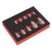 Sealey Premier Stubby Hex Socket Bit Set 10 Piece 1/4" 3/8" 1/2" Drive