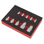 Sealey Premier Stubby Hex Socket Bit Set 10 Piece 1/4" 3/8" 1/2" Drive