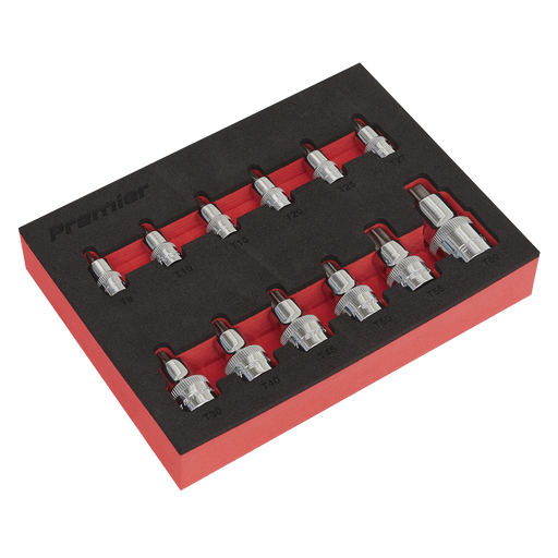 Sealey Premier Socket Bit Set 12 Piece 1/4" 3/8" 1/2" Drive AK6245