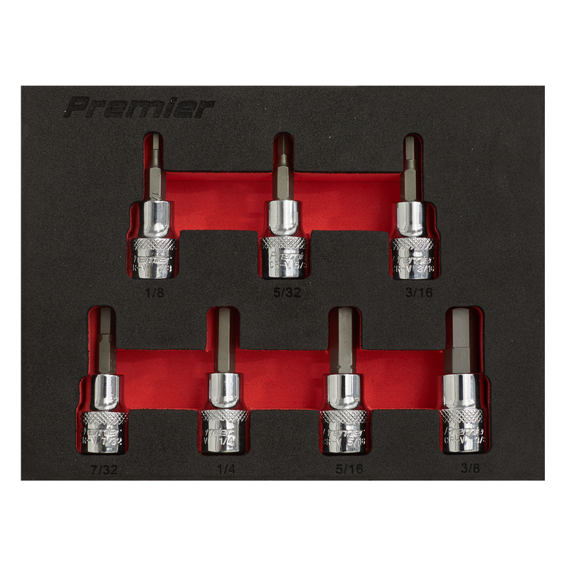 Sealey Premier Socket Bit Set 3/8" Drive 7 Piece Hex AK6246