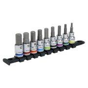 Sealey Premier Platinum Hex Socket Bit Set 3/8" Drive 9 Piece