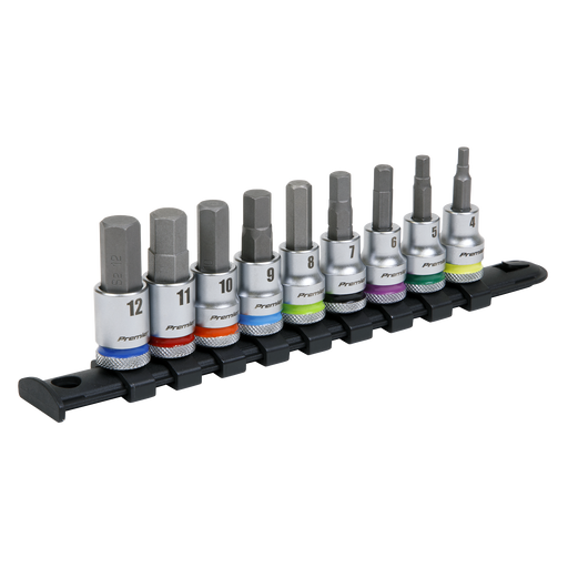Sealey Premier Platinum Hex Socket Bit Set 3/8" Drive 9 Piece