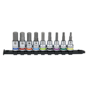 Sealey Premier Platinum Hex Socket Bit Set 3/8" Drive 9 Piece