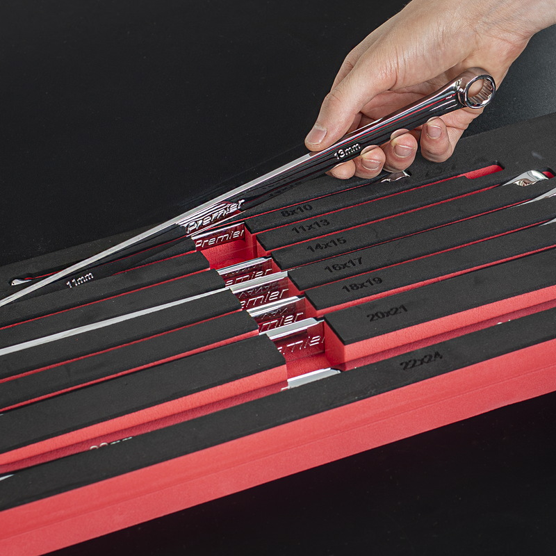 Sealey Premier Extra-Long Double End Ring Spanner Set 7 Piece 430mm