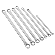 Sealey Premier Extra-Long Double End Ring Spanner Set 7 Piece 430mm