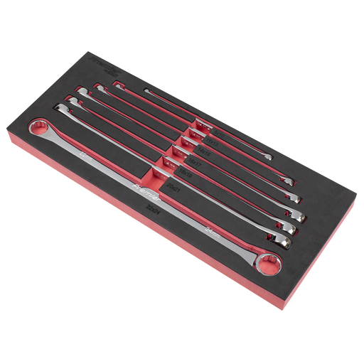 Sealey Premier Extra-Long Double End Ring Spanner Set 7 Piece 430mm