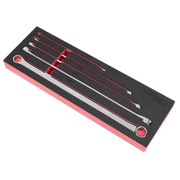 Sealey Premier Extra-Long Double End Ring Spanner Set 5 Piece 410mm