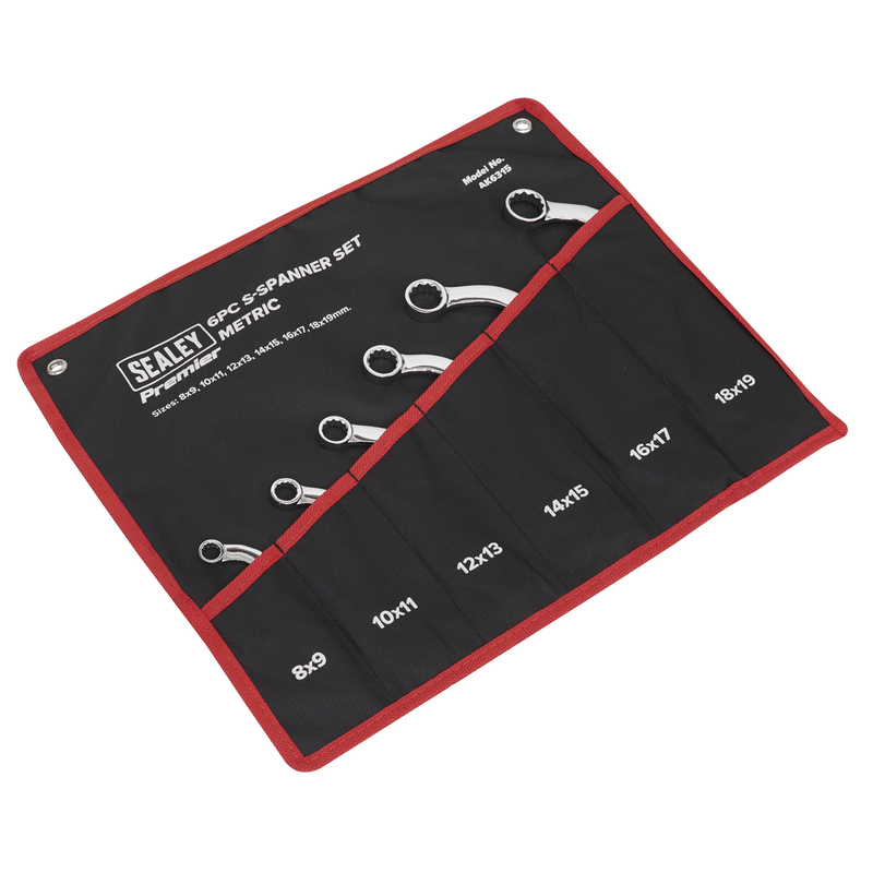 Sealey Premier S-Spanner Set 6 Piece - Chrome Vanadium Steel