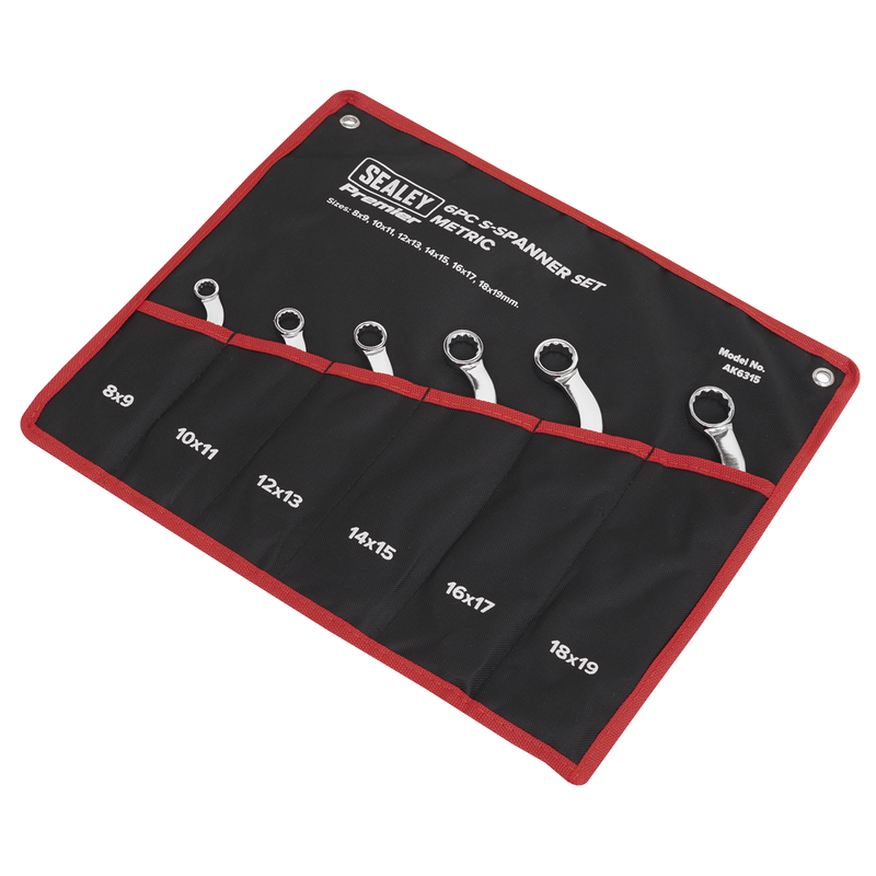 Sealey Premier S-Spanner Set 6 Piece - Chrome Vanadium Steel