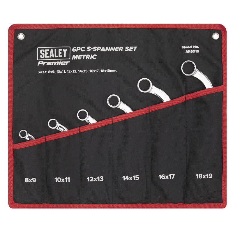 Sealey Premier S-Spanner Set 6 Piece - Chrome Vanadium Steel