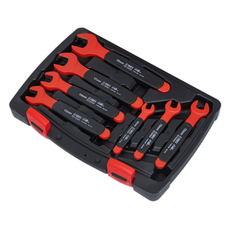 Sealey Premier Insulated Open-End Spanner Set 7 Piece - VDE Approved