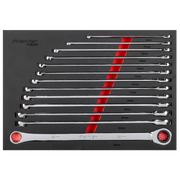 Sealey Premier Extra-Long Double Ring Spanner Set 13 Piece 230-445mm