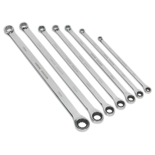 Sealey Premier Spanner Set 7 Piece AK6319 240-420mm Ratchet/Fixed