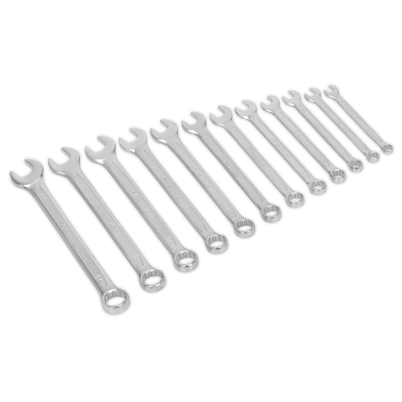 Sealey Premier Combination Spanner Set 12 Piece 8-19mm