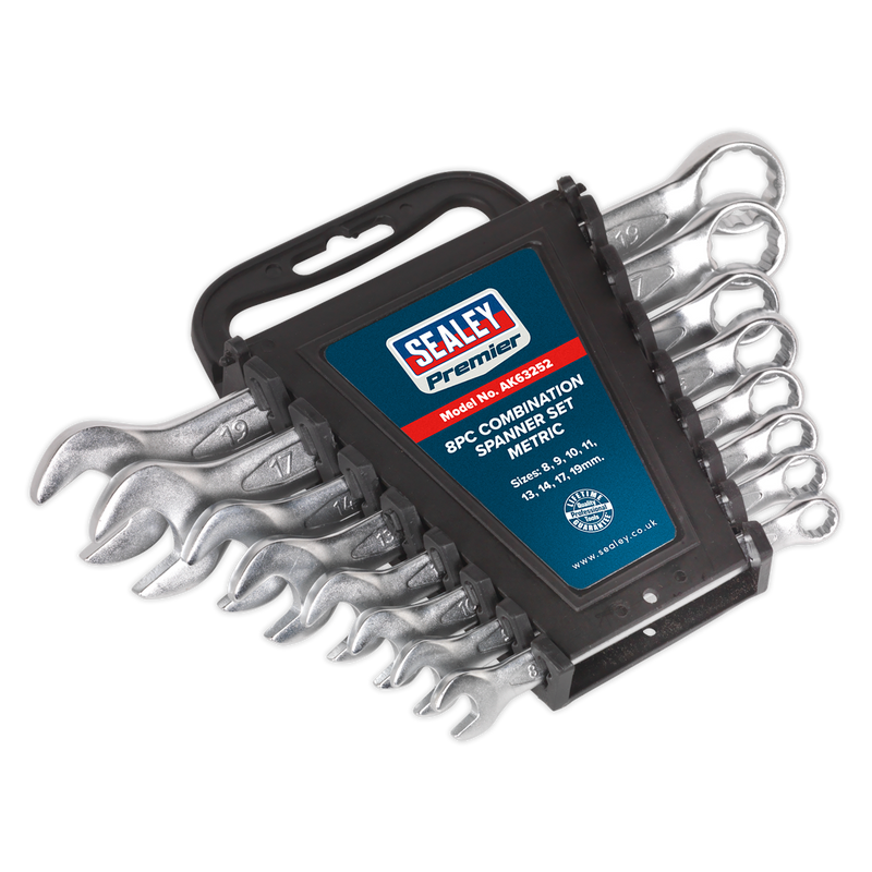 Sealey Premier Combination Spanner Set 8-19mm 8 Piece
