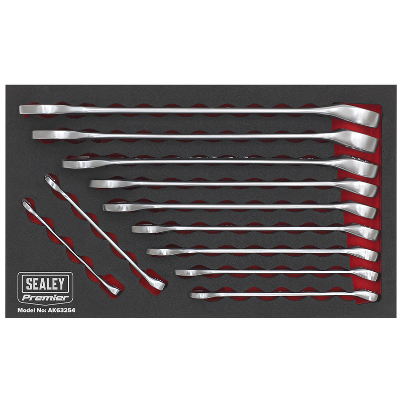 Sealey Premier Combination Spanner Set 11 Piece, Chrome Vanadium Steel