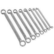 Sealey Premier Offset Double End Ring Spanner Set 8 Piece 180-300mm