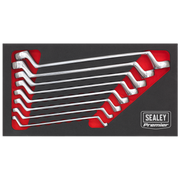 Sealey Premier Offset Double End Ring Spanner Set 8 Piece 180-300mm