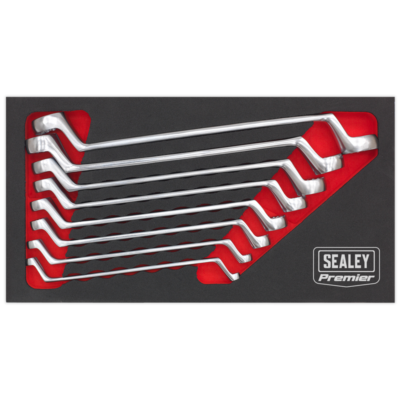 Sealey Premier Offset Double End Ring Spanner Set 8 Piece 180-300mm