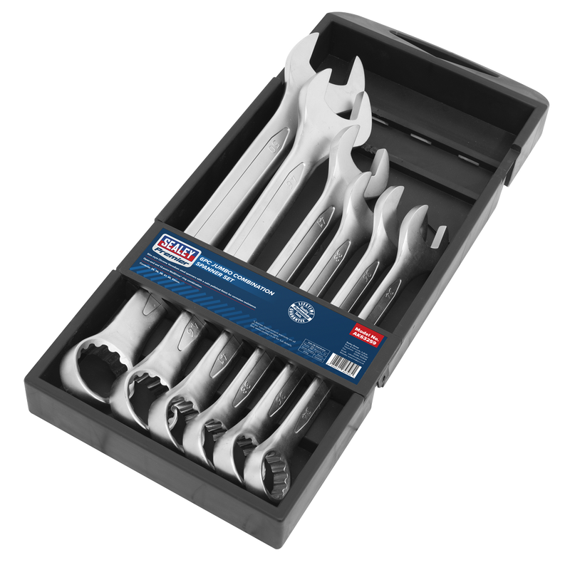 Sealey Premier Jumbo Combination Spanner Set 6 Piece 34-50mm