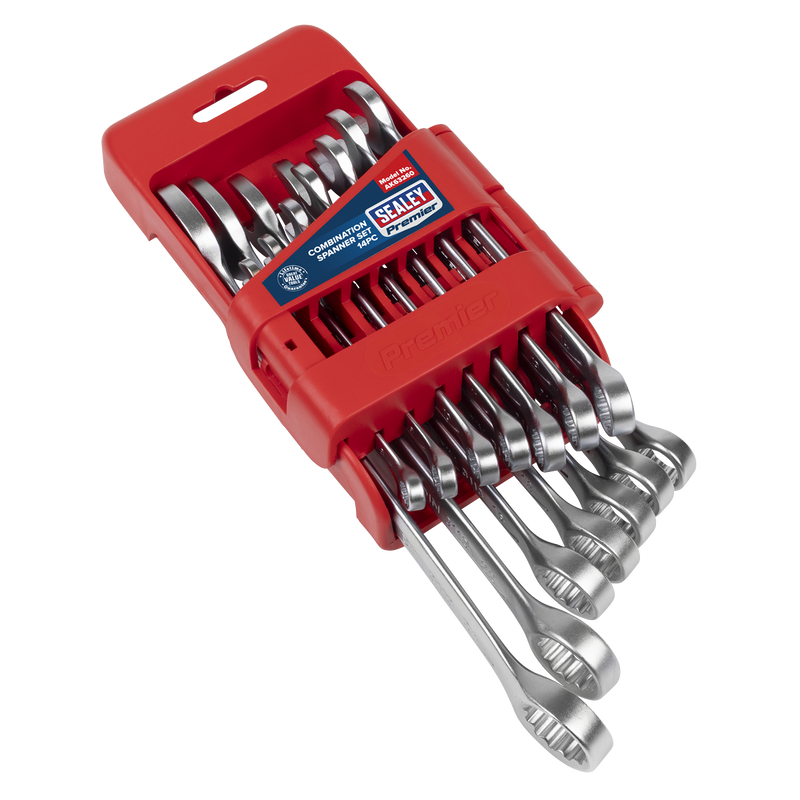 Sealey Premier Combination Spanner Set 14 Piece 8-24mm