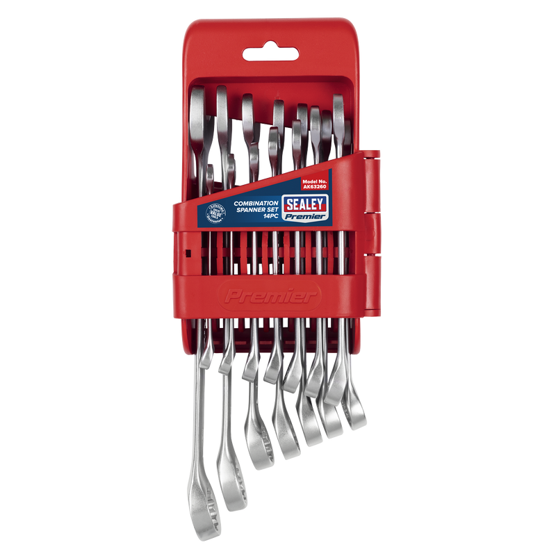 Sealey Premier Combination Spanner Set 14 Piece 8-24mm
