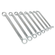 Sealey Premier Offset Double End Ring Spanner Set 8 Piece 300mm