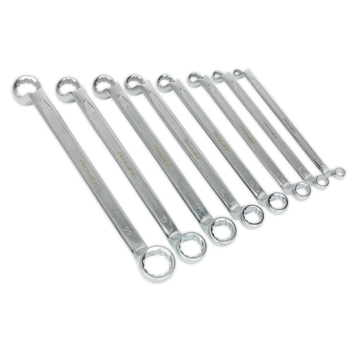 Sealey Premier Offset Double End Ring Spanner Set 8 Piece 300mm