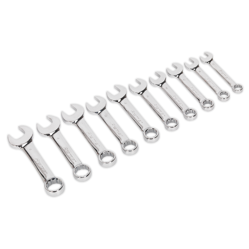 Sealey Premier Stubby Combination Spanner Set 10 Piece AK633