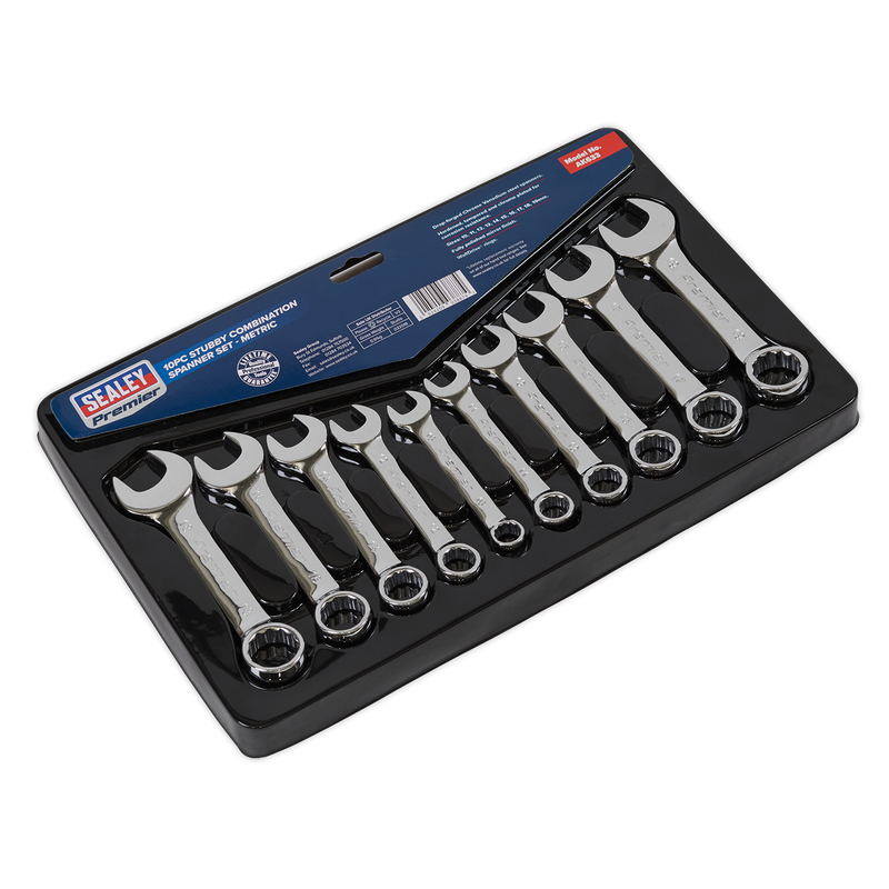 Sealey Premier Stubby Combination Spanner Set 10 Piece AK633