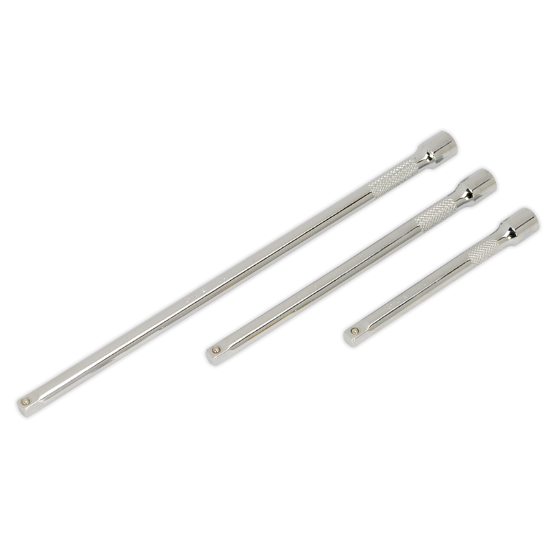 Sealey Premier Extension Bar Set 1/4"Sq Drive 3 Piece 100-225mm