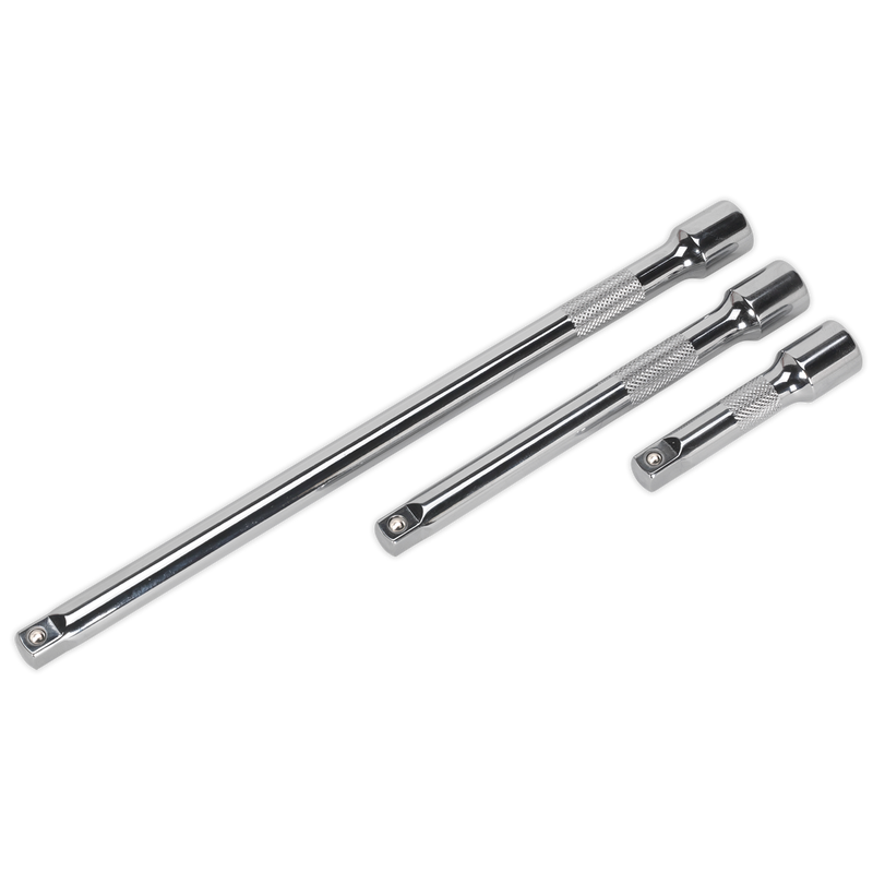 Sealey Premier Extension Bar Set 1/4"Sq Drive 3 Piece 100-225mm