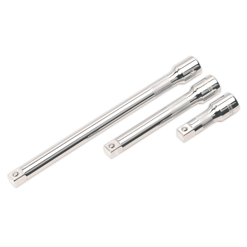 Sealey Premier Extension Bar Set 1/4"Sq Drive 3 Piece 100-225mm