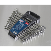 Sealey Premier Extra-Long Ratchet Spanner Set 10 Piece 180-305mm