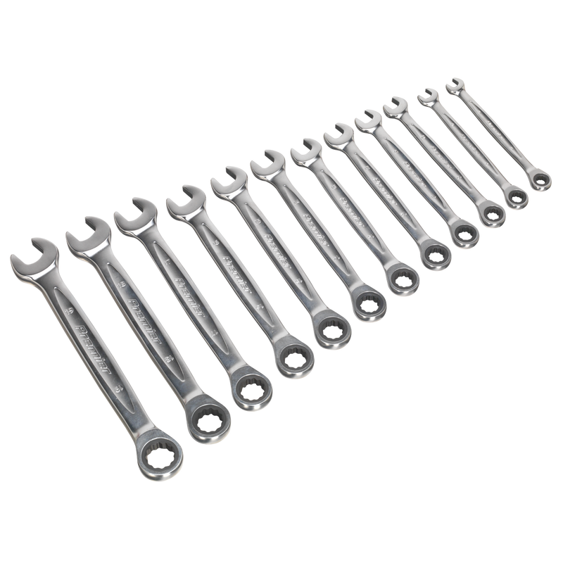 Sealey Premier Platinum Ratchet Spanner Set 12 Piece 8-19mm