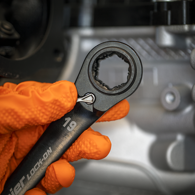 Sealey Premier Black 4-in-1 Reversible Lock-On Ratchet Ring Spanner 10x13mm