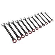 Sealey Premier Black Combination Ratchet Spanner Set 12 Piece