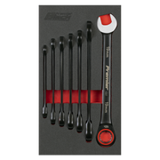 Sealey Premier Black Ratchet Spanner Set 7 Piece 8-19mm