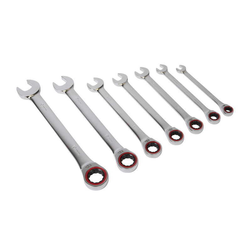Sealey Premier Platinum Combination Ratchet Spanner Set 7 Piece