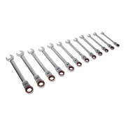 Sealey Premier Platinum Flexi-Head Ratchet Spanner Set 12 Piece