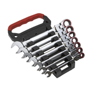Sealey Premier Platinum Flexi-Head Ratchet Spanner Set 7 Piece 8-19mm