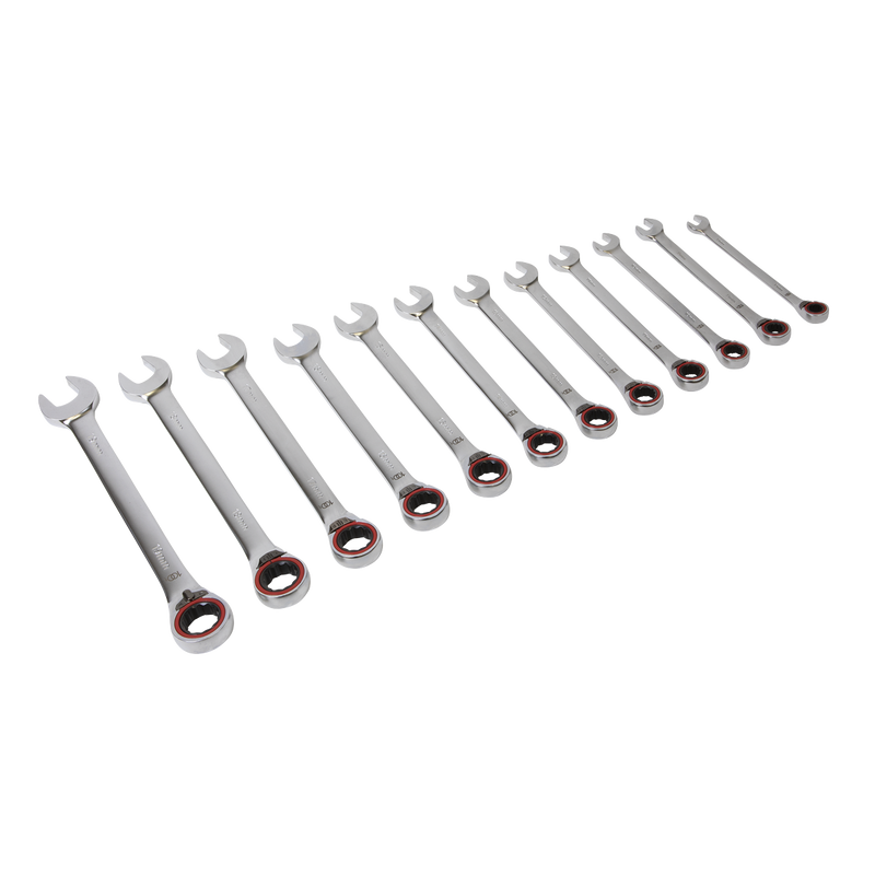 Sealey Premier Platinum Ratchet Spanner Set 12 Piece 8-19mm