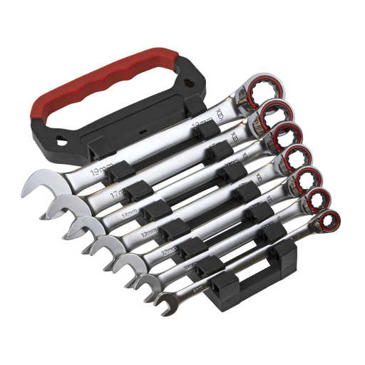Sealey Premier Platinum Reversible Ratchet Spanner Set 7 Piece 8-19mm