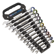 Sealey Premier Platinum Ratchet Spanner Set 12 Piece - Chrome Vanadium Steel