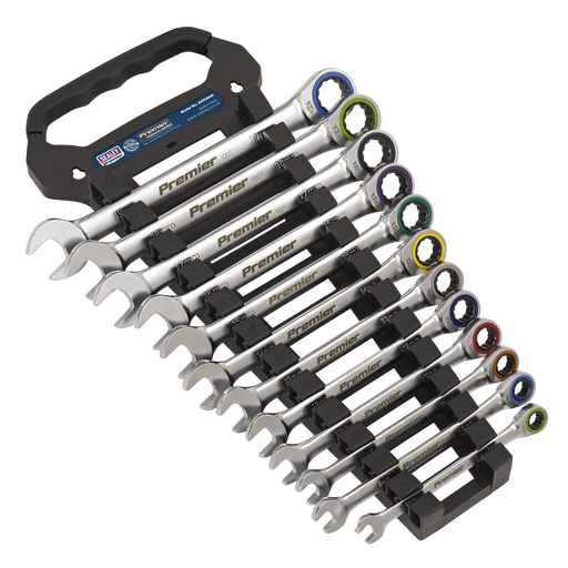 Sealey Premier Platinum Ratchet Spanner Set 12 Piece - Chrome Vanadium Steel
