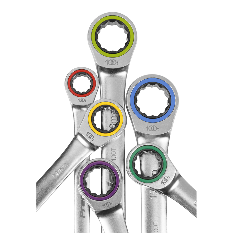 Sealey Premier Platinum Ratchet Spanner Set 12 Piece - Chrome Vanadium Steel