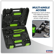 Sealey Oil Filter Removal Kit 5 Piece - 70-133mm Band Wrenches & Pliers